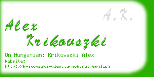 alex krikovszki business card